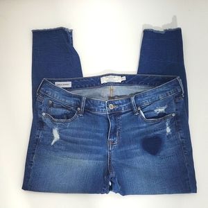 Torrid ankle skinny patchwork distressed jeans size 12R